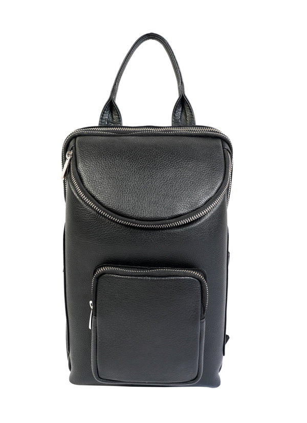 Black PDM Leather Shoulder Bag